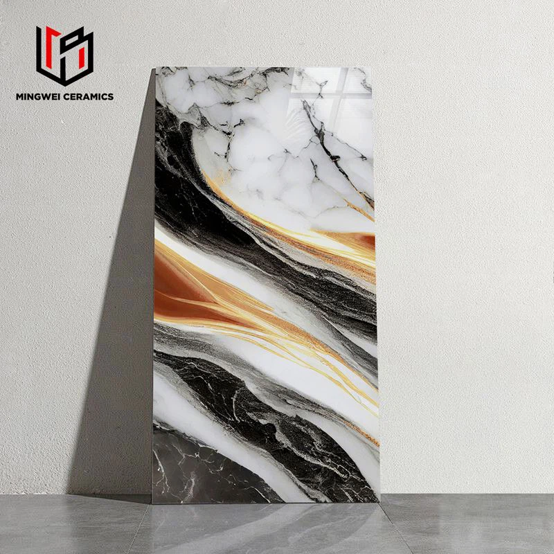 Fargerike glaserte polerte gullfliser